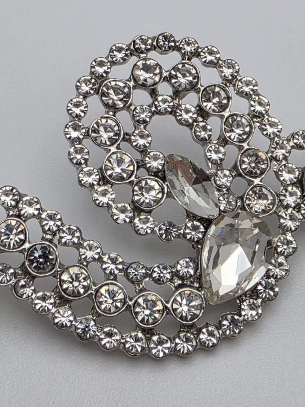 Clear Crystal Snake Drop Earrings Silver Tone 4 In Rhinestone Statement Serpent - Picture 8 of 10